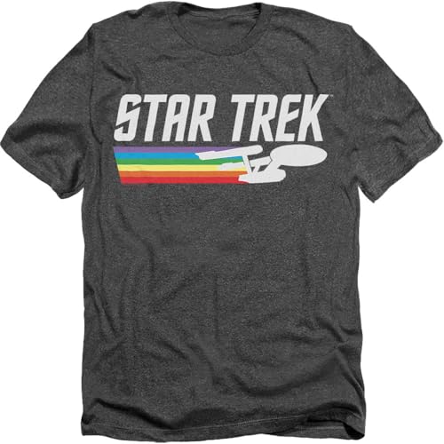 Popfunk Star Trek Hyperspace Spectrum T-Shirt (Medium) Charcoal Heather