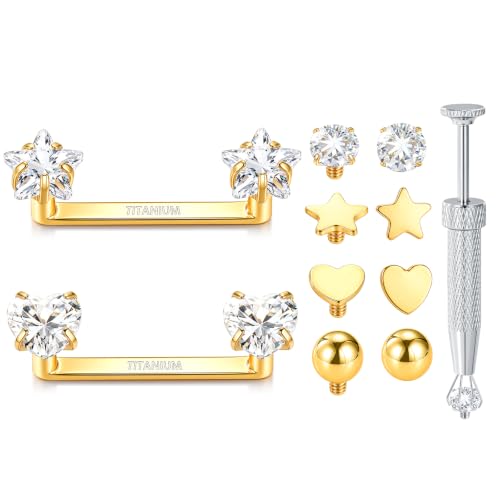 Xpircn 14G 12mm �`�^���\�ʃg���K�X�s�A�X�W���G���[ �s�A�X�{�[���O���o�[�c�[���t�� �_�[�}���W���G���[ �X�e�[�v���o�[ �s�A�X�W���G���[