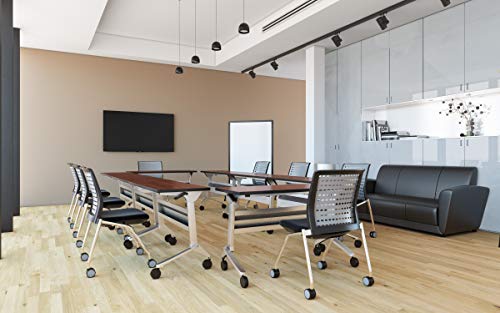 Safco Products Impromptu Full Collaboration Whiteboard Screen 8511BL, Black, 42"W x 72"H, Double-Sided Magnetic Dry Erase Board, Commercial-Grade Steel Frame, Swivel Wheels, Accessory Shelf