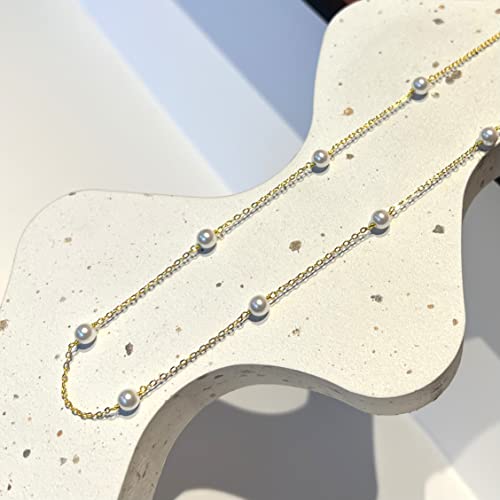 Image of Zeffy Pearl Necklace 4MM /6MM /8MM Dainty Round Imitation Pearl Choker Necklace Wedding Pearl Necklace Delicate Jewelry for Women Simple Bridesmaid Jewelry Gifts