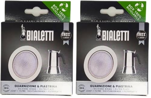 Bialetti Ricambi, Includes 1 Gasket and 1 Plate, Compatible with Venus, Kitty, Musa and Class (10 Cups) (Lot de 2)