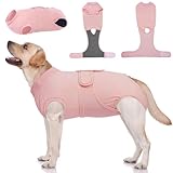 Kuoser Dog Surgery Suit Female Spay, Dog Recovery Suit Male Neuter, Pet Clothes Onesie for Surgery Anti Licking Abdominal Wounds Puppy Surgical Recovery Bodysuit Shirt, Substitute E-Collar & Cone