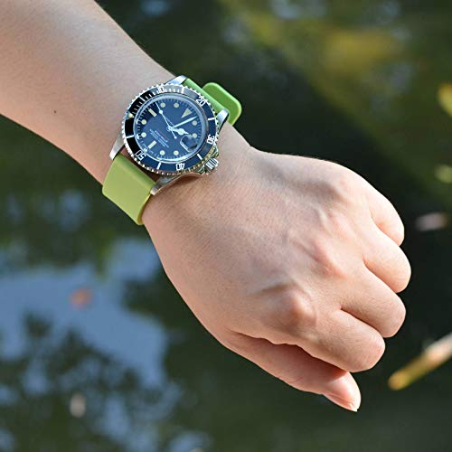 Wocci 18Mm Silicone Watch Band, Quick Release Rubber Replacement Strap With Silver Stainless Steel Buckle (Matcha Green) #TOP5