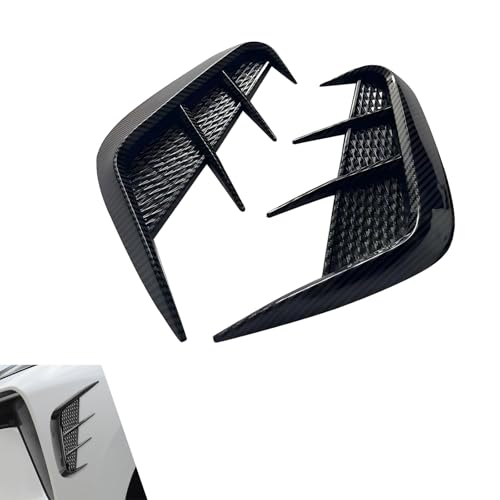 Foelony 2 PCS Side Vent Trim, Fashion Style Car Fender Sticker, Self-Adhesive Sporty Spoiler Decorative Decal, Anti-Collision Side Mudguard Air Wing Vent Trim, Universal Accessories for Cars (Carbon)