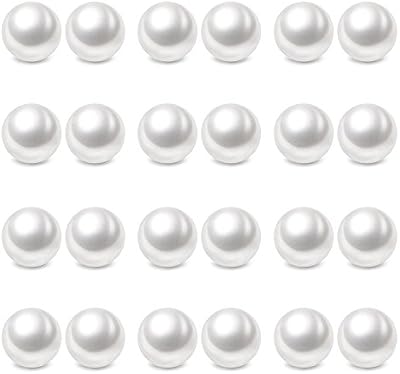 Charisma 8mm Composite Pearl Earrings Round Ball Pearls Stud Earrings Hypoallergenic 12 Pairs Imitat...