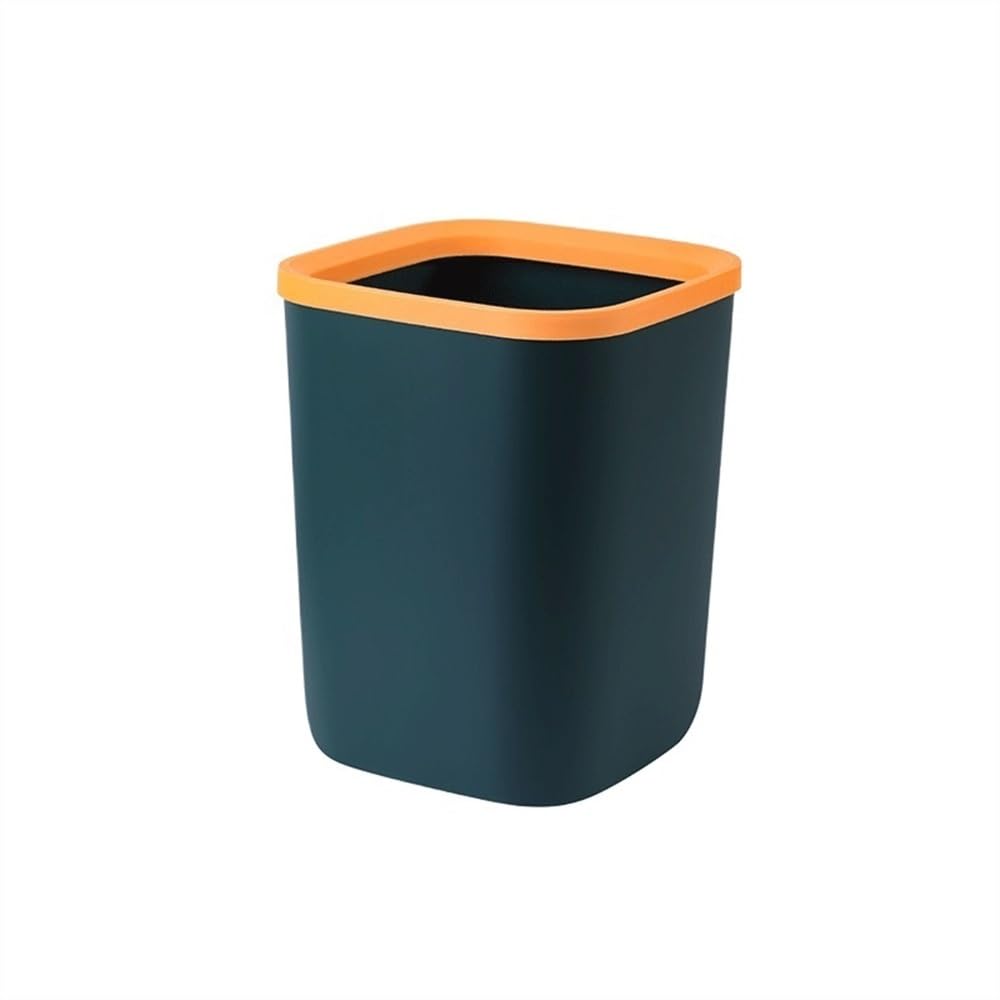 Poubelle plastique carrée noir petit modèle sans couvercle avec anneau pour maison