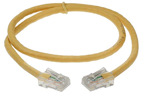 SF Cable 50ft Cat 6 Non-Booted Unshielded (UTP) Ethernet Network Cable, RJ45 Plug, 550Mhz Snagless Patch Cable, 24AWG 4pair Stranded Copper Wire - Yellow
