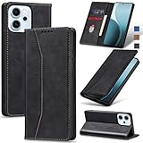 Jasonyu Handyhülle für Oppo Reno14/Reno 14 F 5G/Reno14 FS Hülle Leder Flip Klappbare Stoßfeste Magnetische Premium PU Leder Standfunktion Kartenfächern Schutzhülle Klapphülle,Schwarz