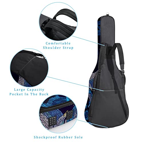 Whales and Lighthouse Boat Housse rembourrée imperméable Oxford pour guitare avec bandoulière réglable - Les Beatles, Paul McCartney, John Lennon, RIngo Starr, George Harrison Whales and Lighthouse Boat Housse rembourrée imperméable Oxford pour guitare avec bandoulière réglable – Image 4