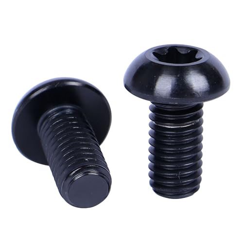 Image of 6PCS Titanium Bike Screw M5x10mm Bicycle Disc Brakes Rotor Bolts Torx T25 Head (Black)