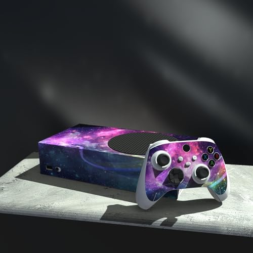 PlayVital Purple Galaxy Custom Vinyl Skins for Xbox Series S, Wrap Decal Cover Stickers for Xbox Series S Console Controller — view 3
