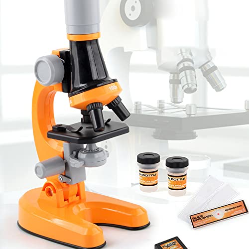 Laurio Brinquedos de microscópio infantil atualizados para experimentos científicos. Conjunto de mat