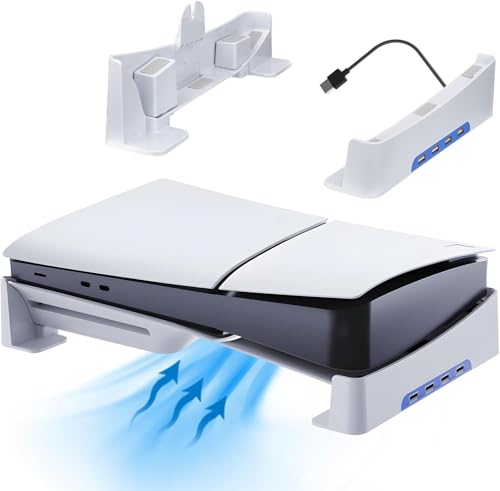 新型 ps5 Slim用/ps5 pro用 横置きスタンド 4つUSB拡張ハブ付 地震対策 放熱改善 新型PS5 用水平スタンド 転倒防止 傷付き防止 簡単に取り付けます ps5本体をもっと安心に収納 新型PS5ディスク & デジタル版/PS5 Pro デジタル版対応【PS5旧型非対応】
