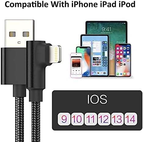 Short iPhone Cable 30cm 3Pack Right Angle, ADILIFT [MFi Certified]90 Degree Lightning to USB Cable 0.3m Nylon Braided Charger Lead Fast Charging Cable Compatible with iPhone 11 Pro Max Xs X XR 8 7 6 5