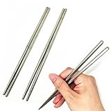2Pairs Silver Stainless Steel Chopsticks Set, Multicolor Metal Chopsticks...