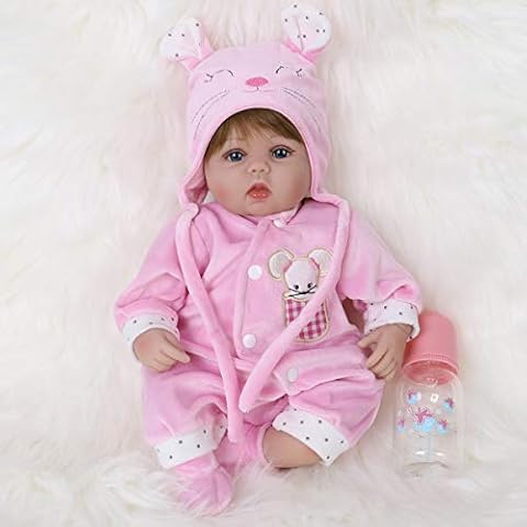 ENADOLL Reborn Baby Doll Realistic Silicone Vinyl Pink Mouse Baby 16 inch Weighted Soft Body Lifelike Doll Gift Set for Ages 3+(Pink Mouse) Cover
