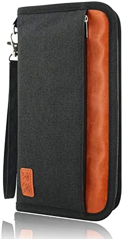 MOIRENTO Travel Document Holder Wallet Passport Holder for Family RFID Blocking Organiser Holiday Travel Accessories Grey Gray Gifts Large Ticket UK
