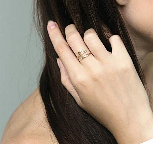Yofair Personalized Name Rings Sterling Silver Custom Initial Rings Customize Mother Rings Christmas Gift For Women Girls #TOP1