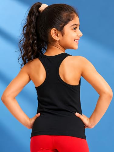 Image of KiddoPanti Girls Chest Printed Sleeveless Rib Racer Back Tank Top