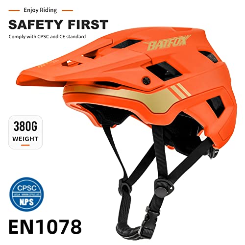 Batfox Bike Helmet Mountain Bike Helmets For Youth Kids 8-14 Women Mtb Specialized Bicycle Cycling Bmx Bike Helmet(Orange,M(50-55Cm)) #TOP1