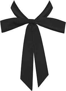 Bow Tie for Women, Ribbon Necktie for Women Solid Color Self-tie Satin Bow Tie for Party Cosplay Casual