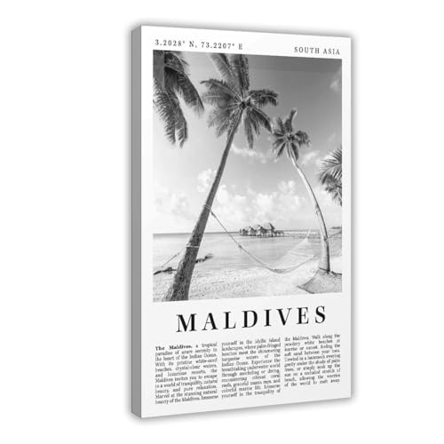 Poster sur toile de plage des Maldives, la décoration murale idéale pour votre chambre