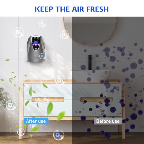 Máquina de ozônio, 1000 mg/h, máquina multiuso de ozônio para ar, água, frutas, legumes, dispositivo de limpeza em água - cinza escuro - Imagem 7