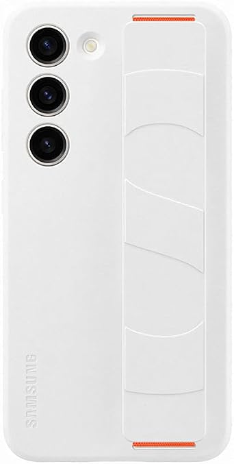 Samsung Silicone Grip Smartphone Case EF-GS911 für Galaxy S23, Handy-Hülle, Fingerhalterung, Schlankes Design, White