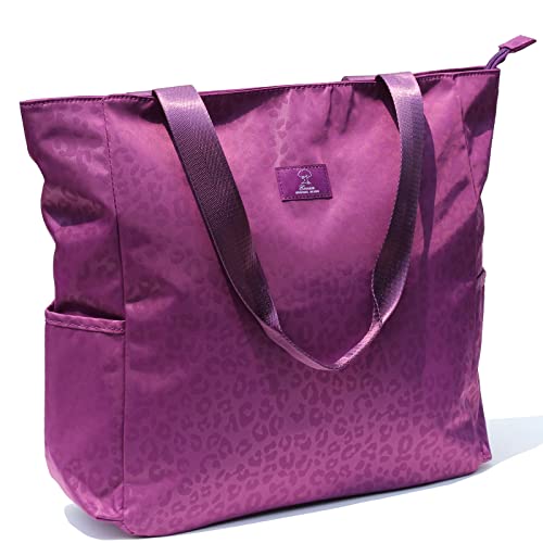 ESVAN Original Floral Water Resistant Large Tote Bag Shoulder Bag for Gym Beach Travel Daily Bags Upgraded ([A] C)