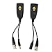 Dioche 1 Pair 5MP High Definition Video Power Balun Transceiver Twisted Pair Transmitter for CCTV Security Camera System ABS Plastic 12V48V