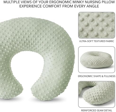 Nursing Pillow, Breastfeeding Pillows with Removable Cover for Mom with Breathable Filling, Ergonomic Baby Feeding Essentials for Bottle and Breastfeeding​ (Green) — 사진 5