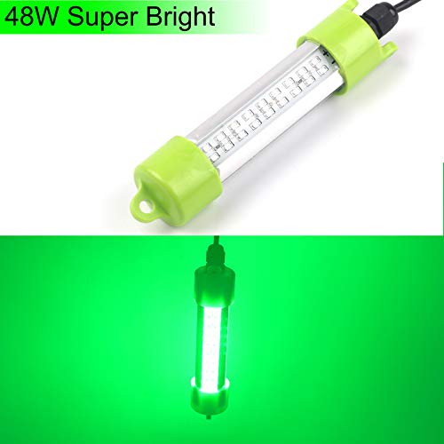 Ankey 12V 45W 2500 Lumen 24.6 Ft Power Cord Lure Bait Submersible Fishing Light Attractants Underwater Night Fishing Finder With Battery Clip Cigarette Lighter Adapter #TOP2