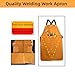 Senvitate Cowhide Leather Welding Apron for Men, Heat & Flame Resistant Bib Apron Tools Apron (Yellow)