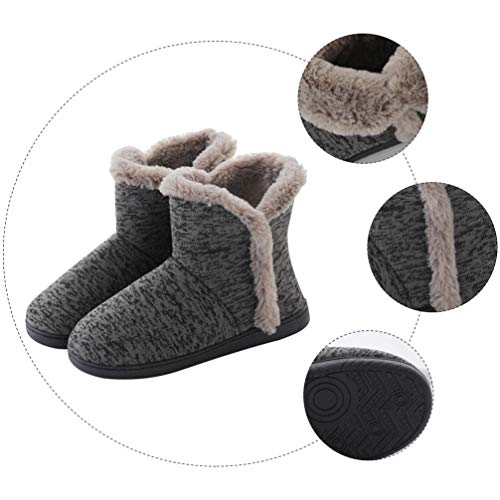 Holibanna Pantufa masculina de inverno fofa, aconchegante, quente, pantufa confortável, sem cadarço,