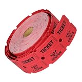 jojofuny Rollo de Boletos de Rifa Rojos de Papel 2000 Tickets y Números Diferentes para Eventos en Centros de Actividad y Centros Comerciales
