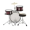 Junior 3 Piece Drum Kit by Gear4music, Wine Red #4