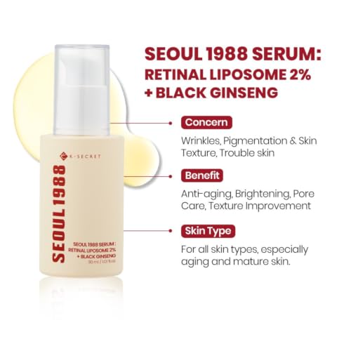 K-SECRET SEOUL 1988 Retinal Liposome 2% + Black Ginseng serum | 58% Schwarzer Ginseng Extrakt gegen feine Linien – Korea