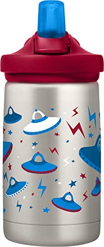 CamelBak Eddy+ Garrafa infantil de 355 ml, aço inoxidável isolado com tampa de canudo – à prova de v