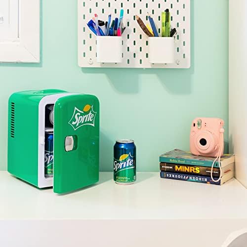 Koolatron Sprite 4L 6 Can Portable Cooler/Warmer, Compact Personal Travel Mini Fridge for Snacks Lunch Drinks, Includes 12V and AC Cords,Desk Accessory for Home Office Dorm Car Boat(Green)