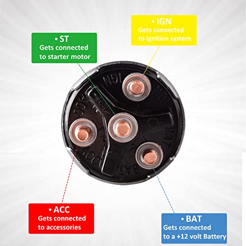 Unikpas Universal Ignition Switch Key W/Starter Solenoid Relay Compatible For Ford Jeep Lincoln Mercury 1958-1991 Starter Switch For Tractor,Car, Truck, Trailer, Caterpillar, Agricultural #TOP1