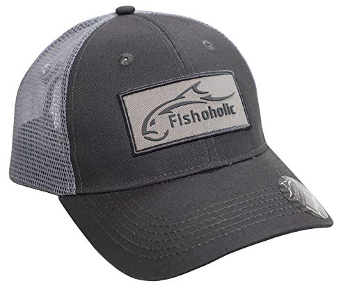 Fishoholic Snapback Trucker Fishing Hat - Adjustable Size fits Most
