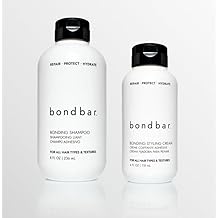 Bondbar Repairing Shampoo & Styling Cream, Protects, Strengthens & Hydrates All Hair Types & Textures, Prevents Flyaways & Frizz, Adds Moisture & Shine, Vegan, Cruelty-Free