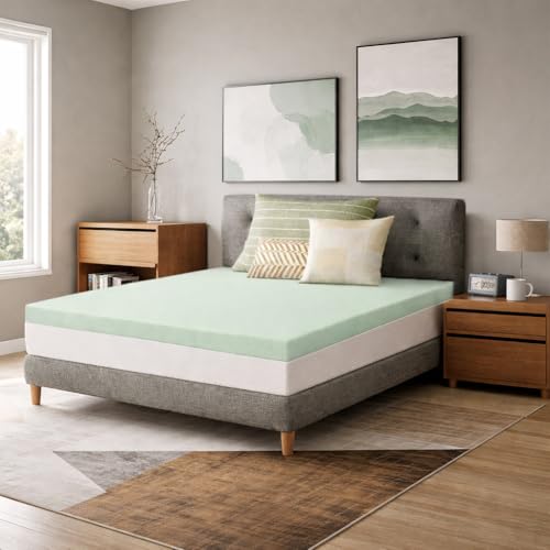 Zayton, 3-Inch High Density Medium Firm Foam Mattress Topper, CertiPUR-US Certified for Superior Comfort and Support, King, Green by Zayton - Used condition - Image 7