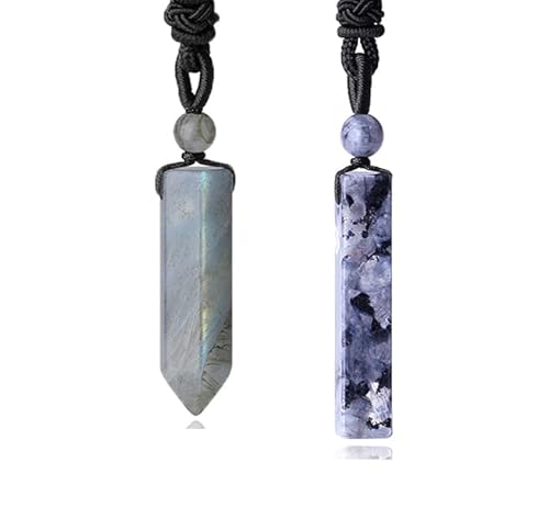 Xiannvxi Labradorite Adjustable Rope Hexagonal Point Pendant Necklaces & Xiannvxi Labradorite Adjustable Rope Rectangle Pendant Necklaces #TOP27