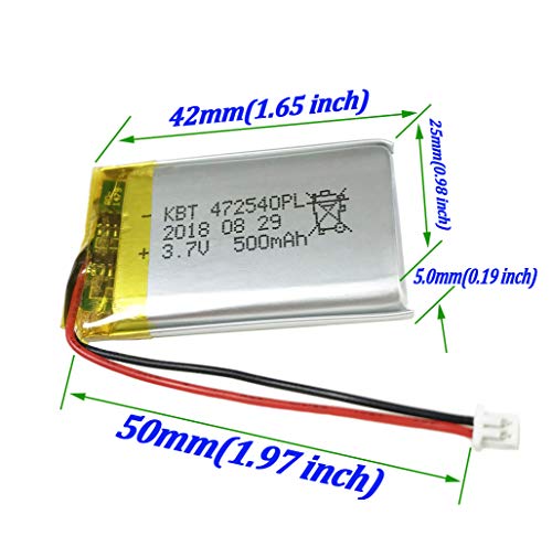 Be Oneself 3.7V 500Mah Lithium Polymer Mini Rechargeable Battery 472540 Li-Ion Li-Po For #1118 Keychain Camera #TOP2