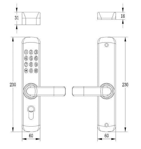 Mutex Mechanical Door Lock Mx230G - Both Keyless Keypad Or Mechanical Key Entry, Water & Heat/Fire Proof, 100% Mechanical, Good For Indoor & Outdoor #TOP1