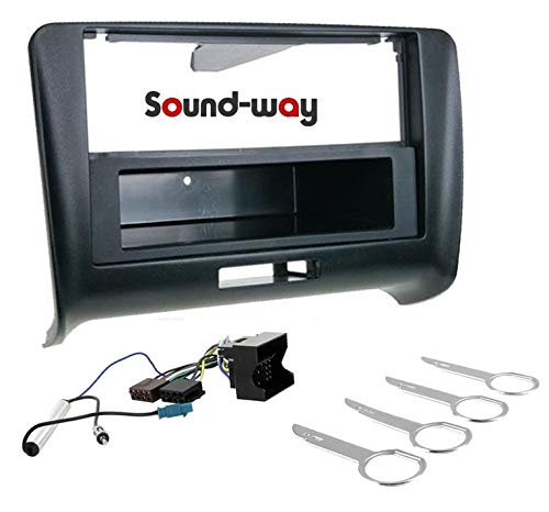 Sound-Way Kit Montaggio Adattatore Autoradio, Mascherina 1 Din / 2 Din Compatibile Con Audi Tt (8J) 2006-2014