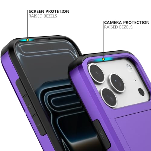 Nvollnoe for iPhone 17 Pro Case with Card Holder Purple by Nvollnoe - Used condition - Image 4