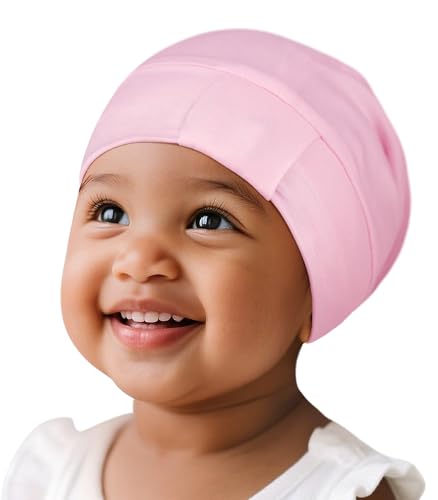 Image of Fittia Baby Bonnet for 0-6 Months, Silky Satin Bonnet for Sleeping, Smooth for No Frizzy Hair, Adjustable for Non-Slip