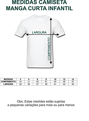 Camiseta Militar Infantil Camuflada Exército Manga Curta 100% Algodão (BR, Numérico, 10, Regular, Ca